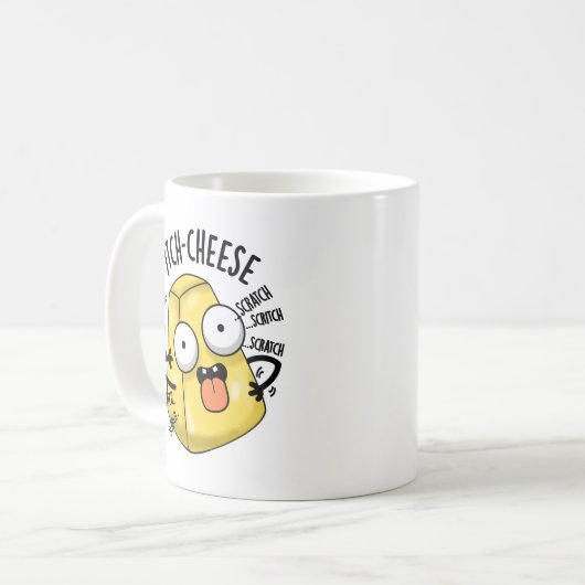 Itch-cheese Funny Cheese Pun Koffiemok (Voorkant links)