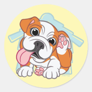 Itchy Bulldog Ronde Sticker