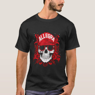Items Gepersonaliseerde schedel met Allegra naam T-shirt