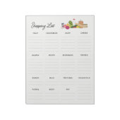 Items op de bewerkbare lijst van supermarkten notitieblok (Linkerzijde)