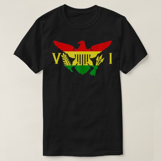 Ites Gold Green Horizontal Rasta Maagdeneilanden T-shirt (Design voorkant)