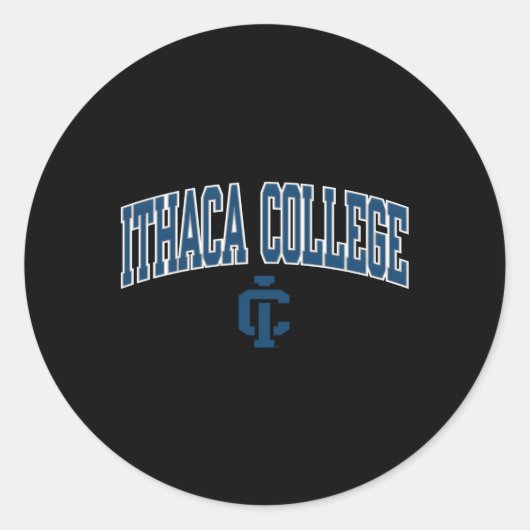 Ithaca bommenwerpers boog over grijs ronde sticker (Voorkant)