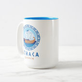Ithaca-eiland Tweekleurige Koffiemok (Voorkant links)