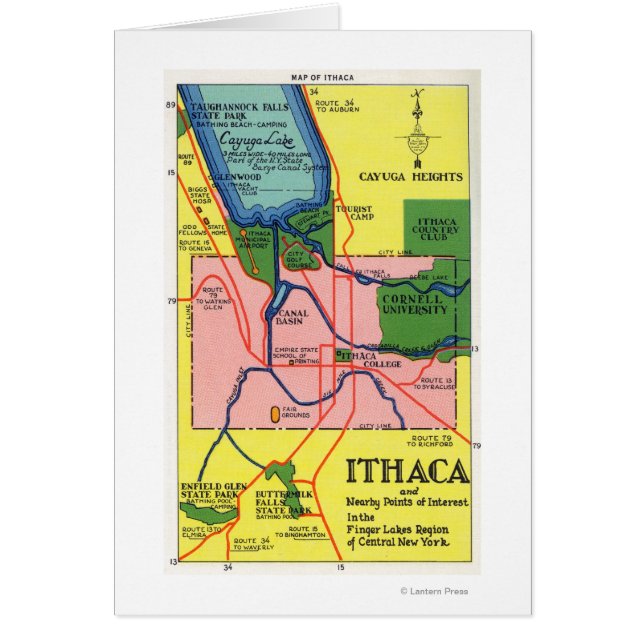 Ithaca en de nabijgelegen punten van belang (Voorkant)