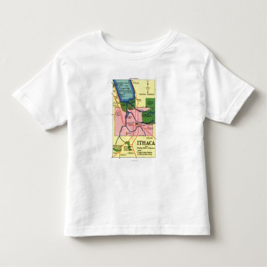 Ithaca en de nabijgelegen punten van belang kinder shirts (Voorkant)