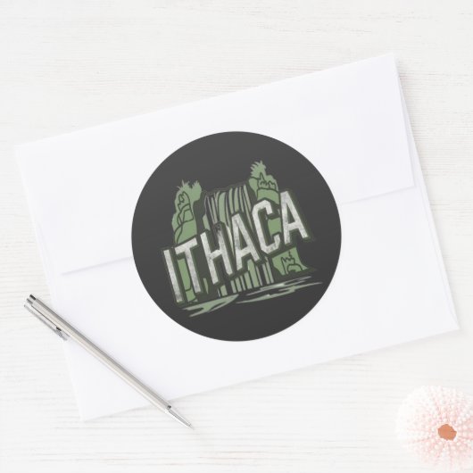 ithaca falls  ronde sticker (Envelop)
