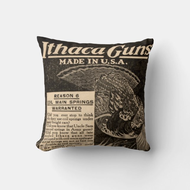 Ithaca Firearm Shotgun Home Decor Pillow Kussen (Voorkant)