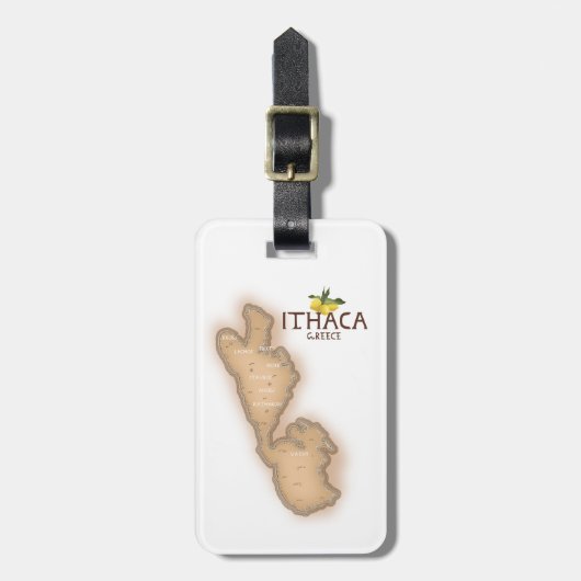 ithaca griekenland kaart bagagelabel (Voorkant verticaal)