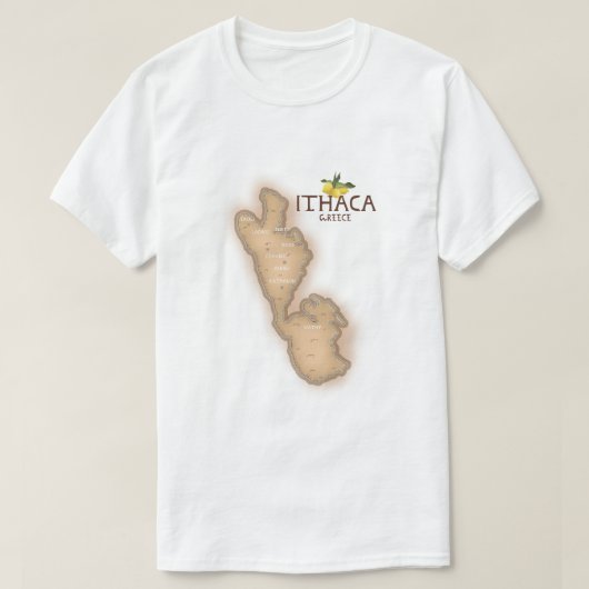 ithaca griekenland kaart t-shirt (Design voorkant)