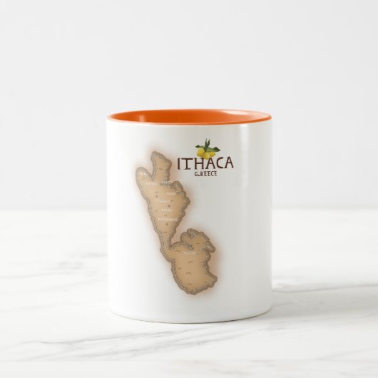 ithaca griekenland tweekleurige koffiemok (Center)