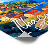 Ithaca Griekenland vintage reisillustratie Poster (Hoek)