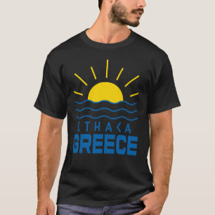 Ithaca Griekenland Zonneschijn En Zee Heren Zwart T-shirt