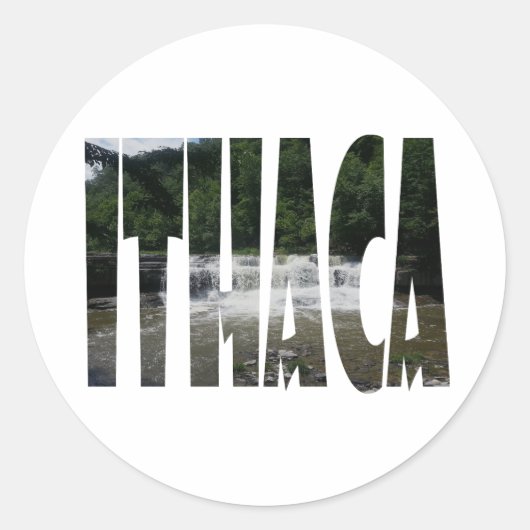 Ithaca is Gorges Ronde Sticker (Voorkant)