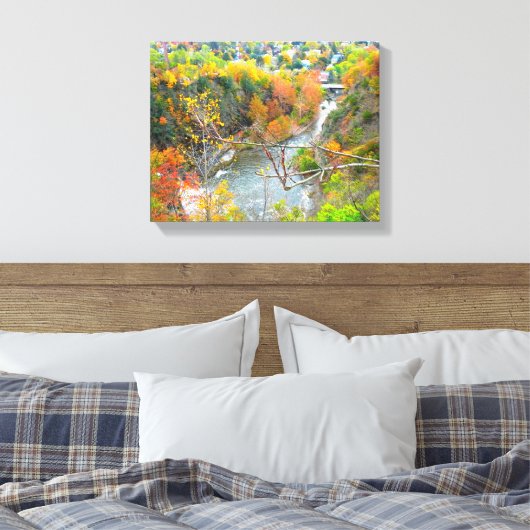 ITHACA NEW YORK GORGE CANVAS AFDRUK (Insitu (Slaapkamer))