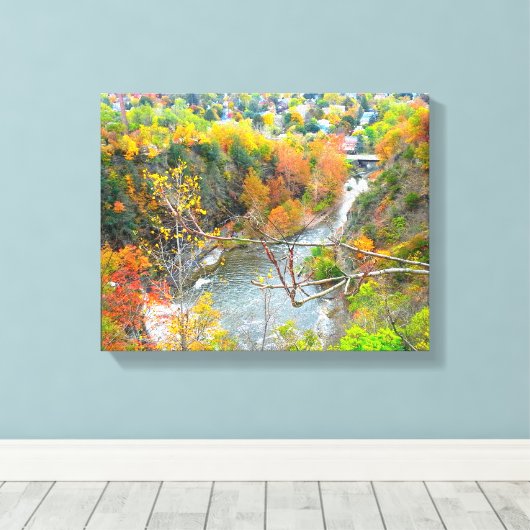 ITHACA NEW YORK GORGE CANVAS AFDRUK (Insitu (Houten vloer))