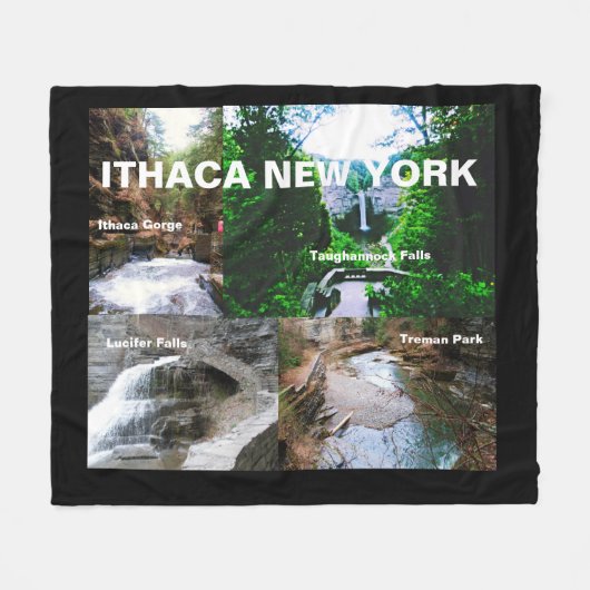 ITHACA NEW YORK PARKS fleece deken (Voorkant (Horizontaal))