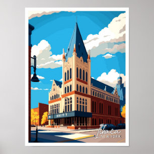 Ithaca New York Travel  Illustratie Poster