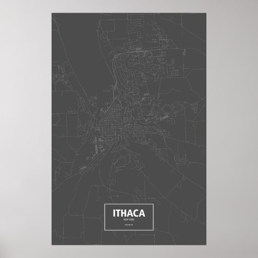 Ithaca, New York (zwart wit) Poster (Voorkant)