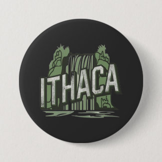 Ithaca-watervallen ronde button 7,6 cm