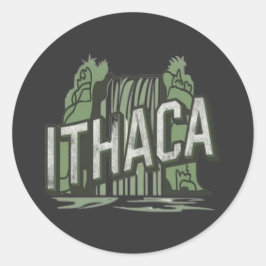 Ithaca-watervallen ronde sticker