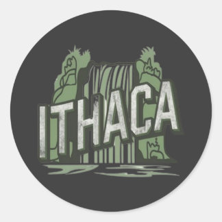 Ithaca-watervallen ronde sticker