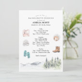 Itinerary Winter of Mountain Bachelorette Kaart (Staand voorkant)