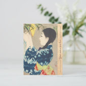 Ito 100 Figures of Beauties Wearing Takasa Kimono Briefkaart (Staand voorkant)