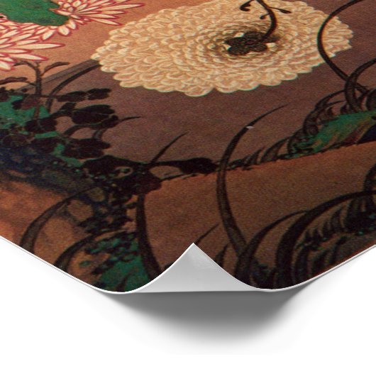 Ito Jakuchu Chrysanthemums met een stream met Rock Poster (Hoek)