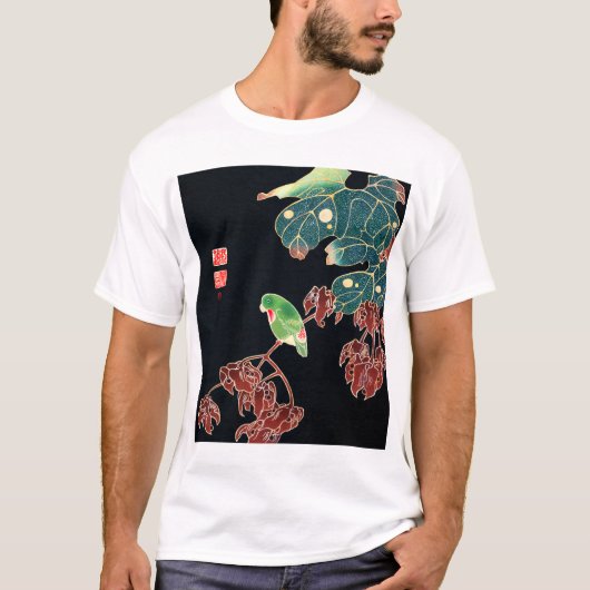Ito Jakuchu de Paroquet T-shirt (Voorkant)