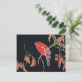 Ito Jakuchu Red Parrot op de tak Japanse kunst Briefkaart (Staand voorkant)