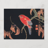 Ito Jakuchu Red Parrot op de tak Japanse kunst Briefkaart (Voorkant)