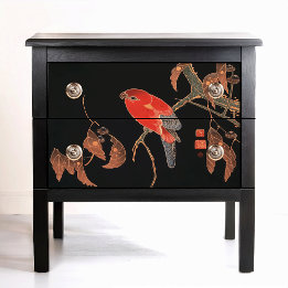 Ito Jakuchu rode papegaai op boomtak Circa 1900 Tissuepapier