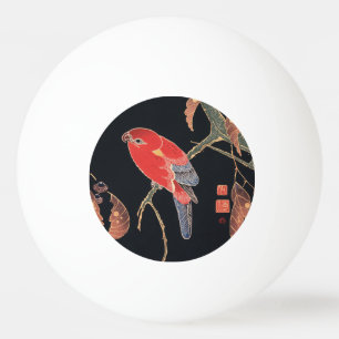 Ito Jakuchu Rode Papegaai op de Tak Japanse Kunst Pingpongbal