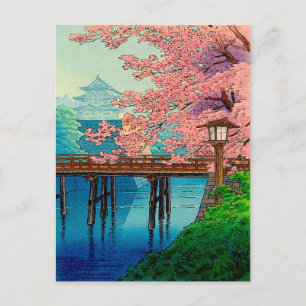 Ito Yuhan's  kasteel en Cherry Blossom Briefkaart