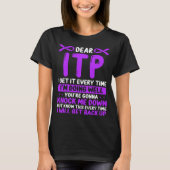 ITP Awareness Month ITP Warrior Purple ITP Ribbon T-shirt (Voorkant)