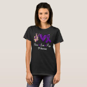 ITP Awareness Peace Love Hope Paars Ribbon T-shirt (Voorkant volledig)