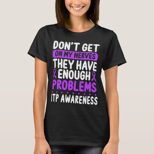 ITP Ribbon Paars ITP Survivor ITP Awareness Day T-shirt (Voorkant)