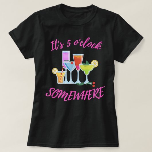 It's 5 O'clock Somewhere Hello Summer Beach Lover T-shirt (Design voorkant)