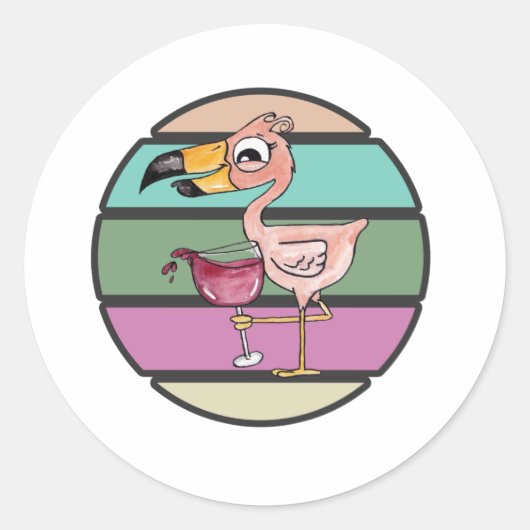 It's 5 O'clock Somewhere Pink Flamingo Sticker (Voorkant)