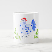 It's 5 pm Somewhere 8 am Here Need Coffee Blue Hen Grote Koffiekop (Voorkant)