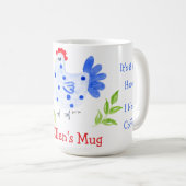 It's 5 pm Somewhere 8 am Here Need Coffee Blue Hen Koffiemok (Voorkant rechts)