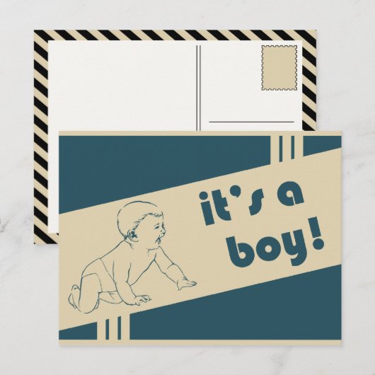 It's a Boy:  aankondiging (Voorkant / Achterkant)