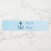 "It's a Boy" Anker Nautisch Blauw Flessenlabel Waterfles Etiket (Enkel label)