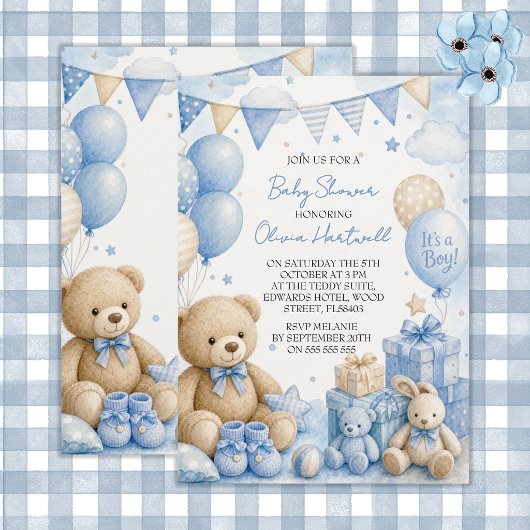 It's A Boy Baby Shower Uitnodiging