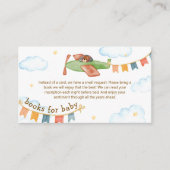 It's A Boy Bear Airplane Books For Baby Shower  Informatiekaartje (Voorkant)