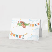It's A Boy Bear Airplane Sky Baby Shower  Bedankkaart (Achterkant)