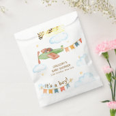 It's A Boy Bear Airplane Sky Baby Shower  Bedankzakje (Gezegeld)