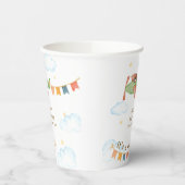 It's A Boy Bear Airplane Sky Baby Shower  Papieren Bekers (Links)