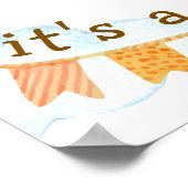 It's A Boy Bear Airplane Sky Baby Shower Welcome Poster (Hoek)