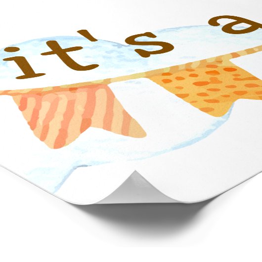 It's A Boy Bear Airplane Sky Baby Shower Welcome Poster (Hoek)